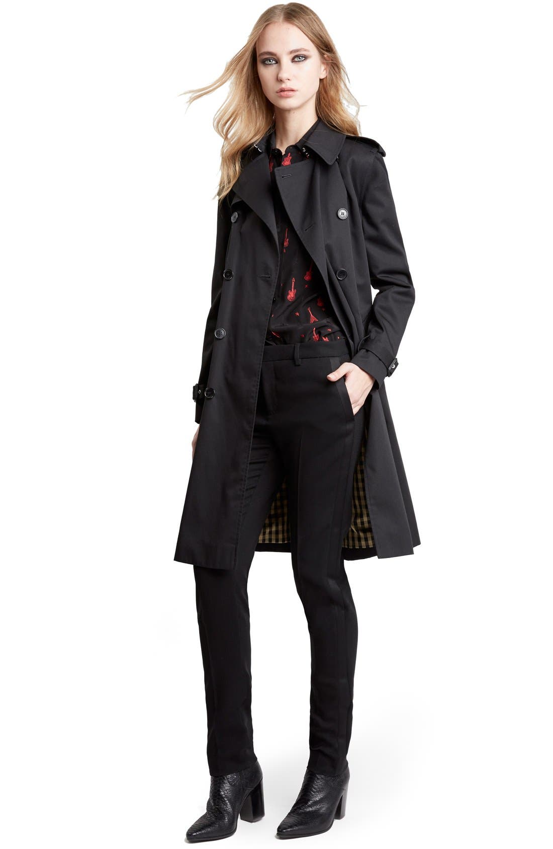 Saint Laurent Double Breasted Trench Coat Nordstrom