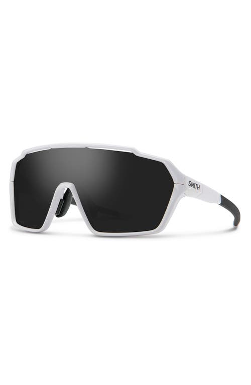 Smith Shift MAG 143mm Shield Sunglasses in Matte White/Chromapop Black at Nordstrom