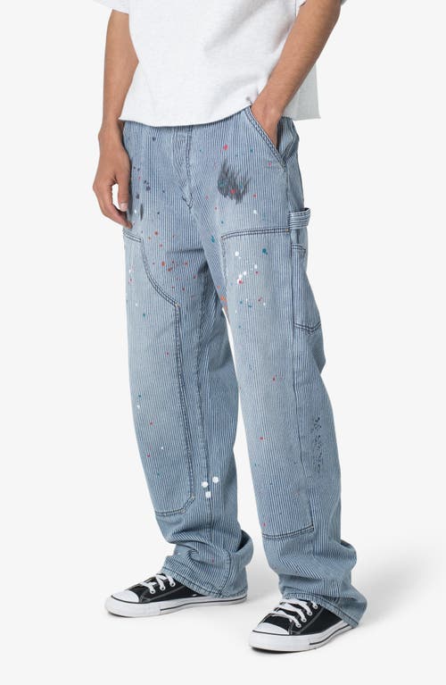 Mnml Ultrabaggy Stripe Denim Carpenter Pants In Grey