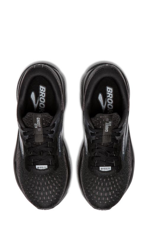 Shop Brooks Ghost 16 Gtx Gore-tex® Waterproof Running Shoe In Black/black/ebony