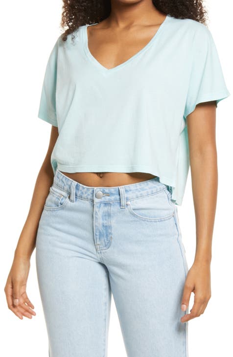 V-Neck Dolman Crop T-Shirt