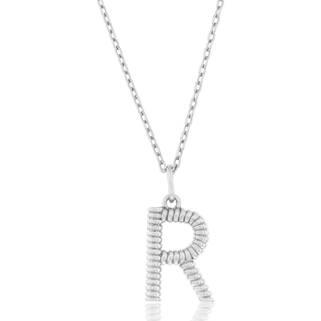 Simona Croissant Initial Pendant Necklace In Silver- R