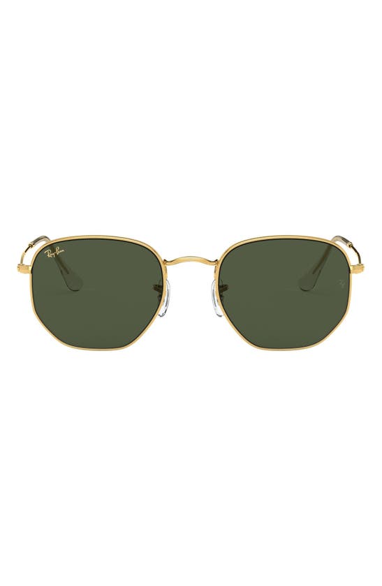 Ray Ban 54mm Round Optical Glasses In Legend Gold/ Green