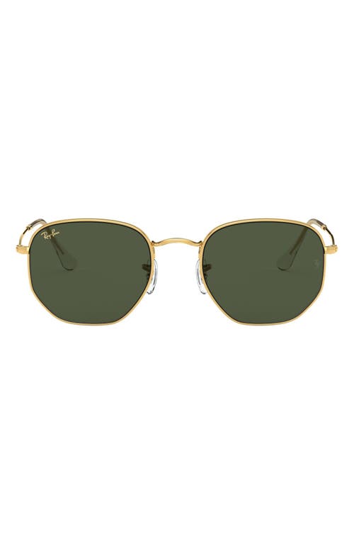 Ray Ban Ray-ban 54mm Round Optical Glasses In Legend Gold/green