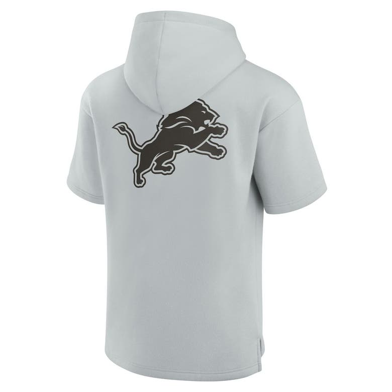 Shop Fanatics Signature Unisex  Gray Detroit Lions Elements Super Soft Fleece Short Sleeve Pullover Hoodie