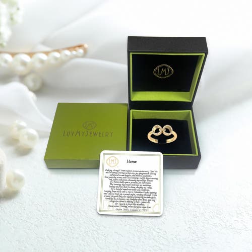 Luvmyjewelry Binoculars Infinity Sterling Silver Diamond Ring In 14kt Gold Vermeil On Sterling
