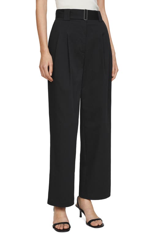 Mango Pleated Suit Pants Black In Black