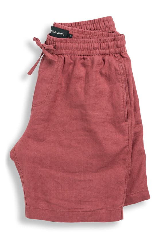 Shop Rodd & Gunn Linen Shorts In Berry