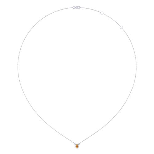 Shop Luvmyjewelry Pear Citrine & Diamond 14k White Gold Birthstone Necklace