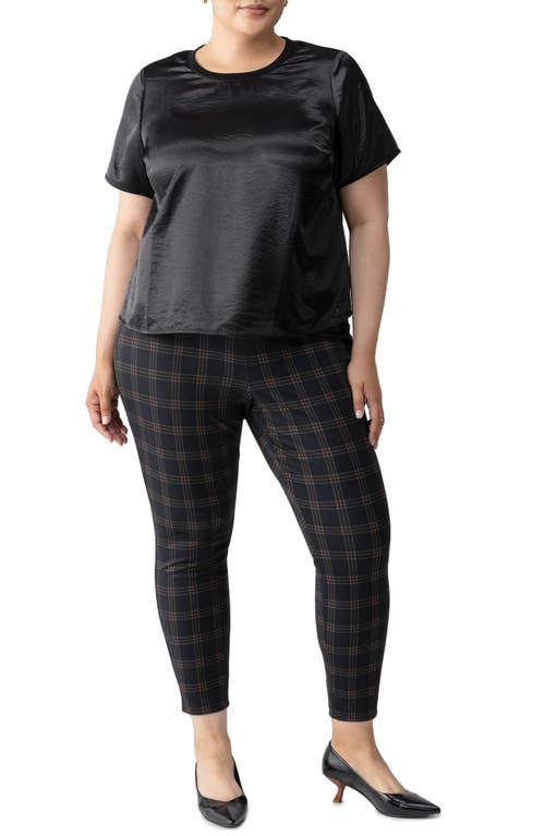 Sanctuary Timeless Satin Short Sleeve Tee In Black In Black