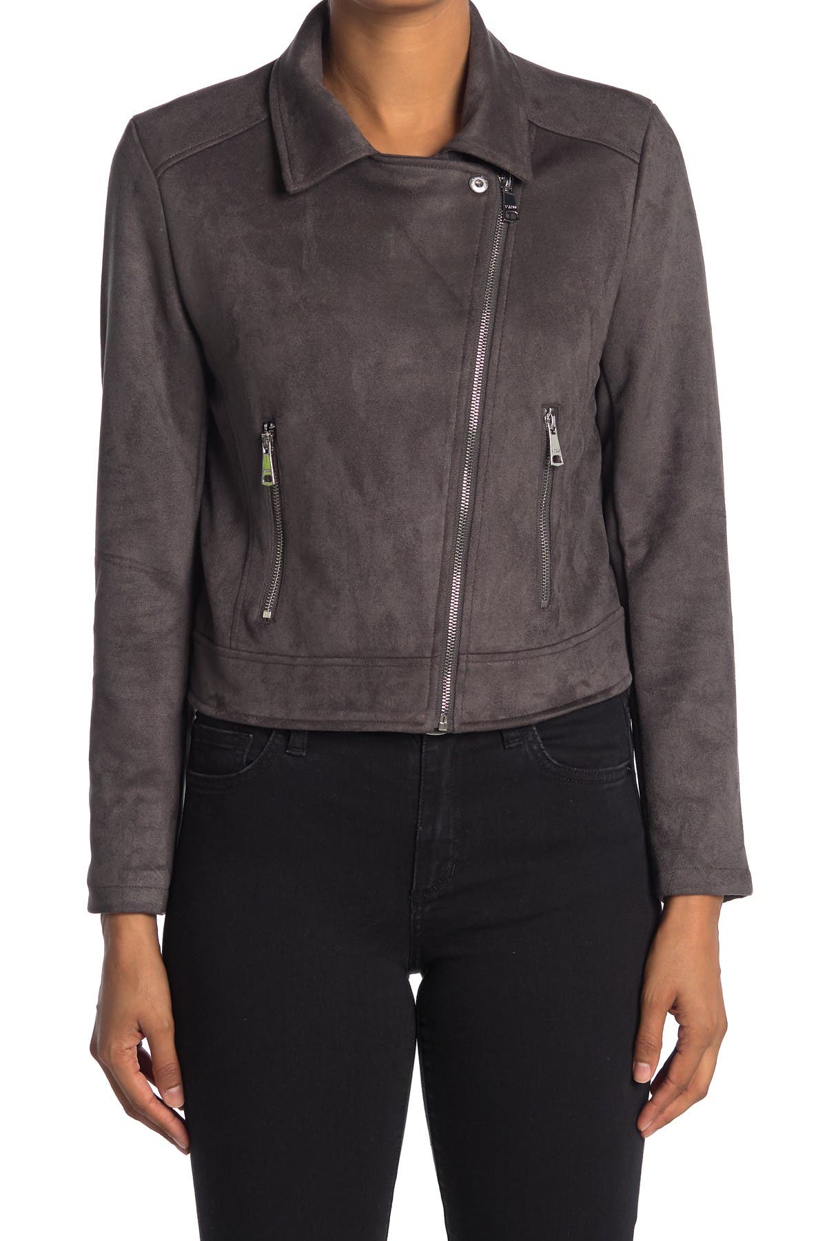 vigoss faux suede moto jacket