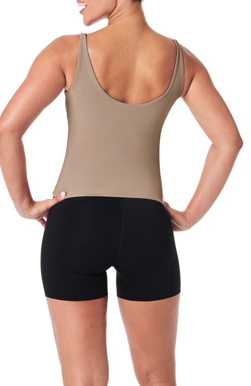 Shop Spanx ® Contour Rib 2-in-1 Tank Top In Driftwood