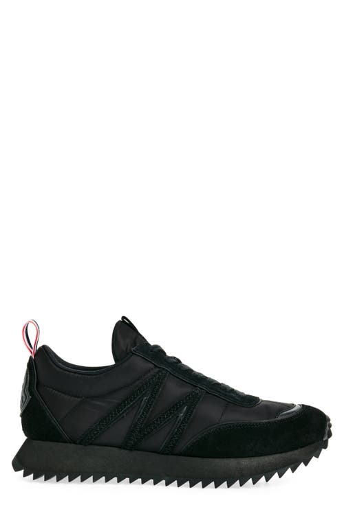 Moncler Pacey Mixed Media Sneaker In Black