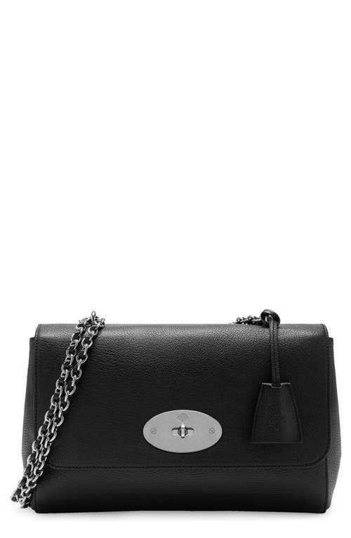 Mulberry Medium Lily Leather Shoulder Bag in Black-Silver Toned at Nordstrom
