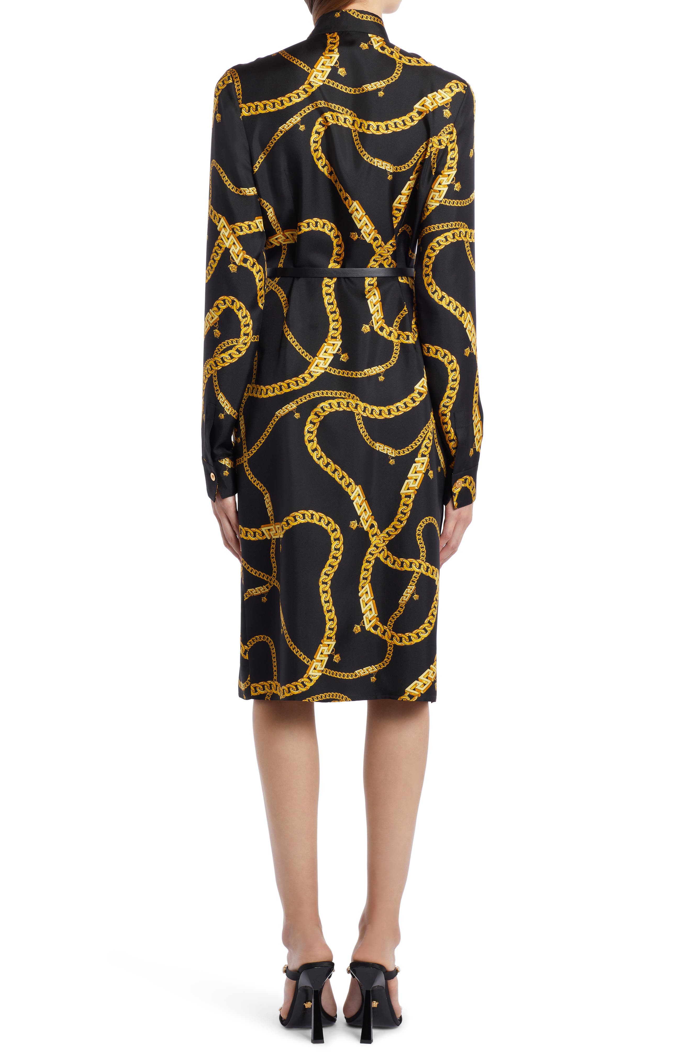 versace chain print dress