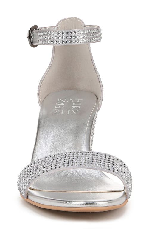 Naturalizer Vera Glitz Ankle Strap Sandal In Silver