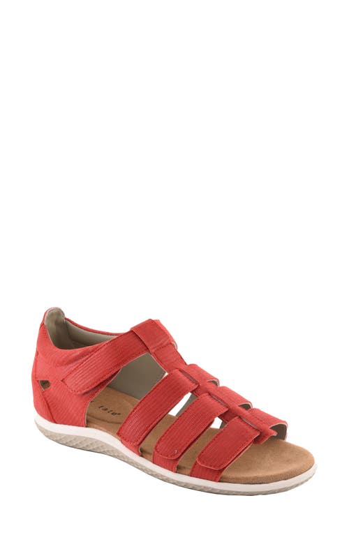 Shala Strappy Sport Sandal in Red Lizard Print Leather