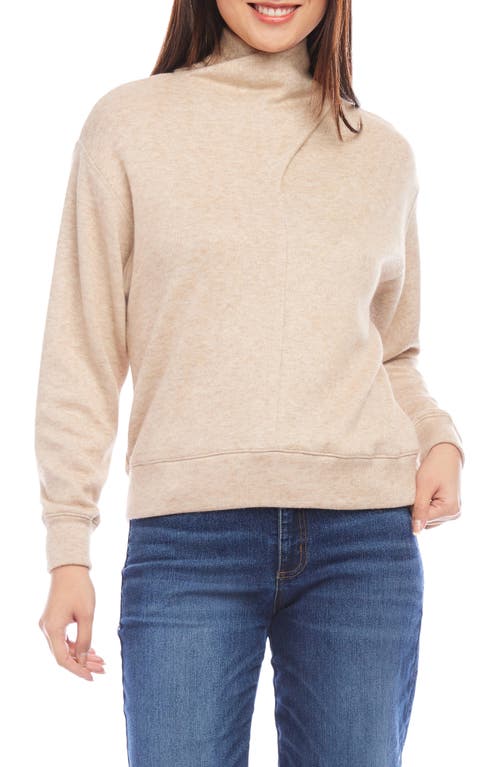 KAREN KANE KAREN KANE FAUX WRAP MOCK NECK SWEATER 