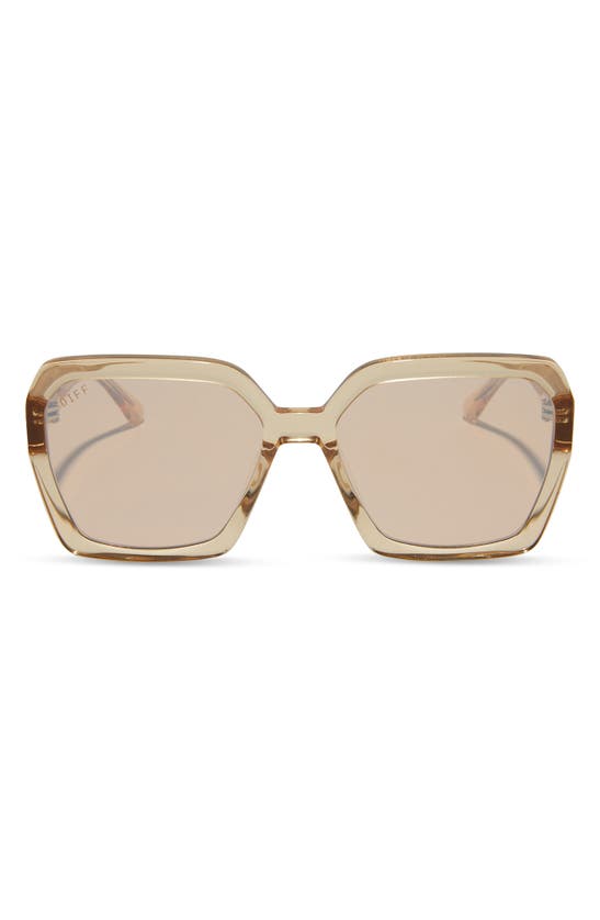 Shop Diff Sloane 54mm Square Sunglasses In Honey Crystal Flash