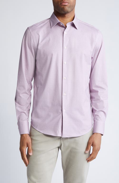 Shop Bugatchi James Ooohcotton® Micropattern Button-up Shirt In Magenta