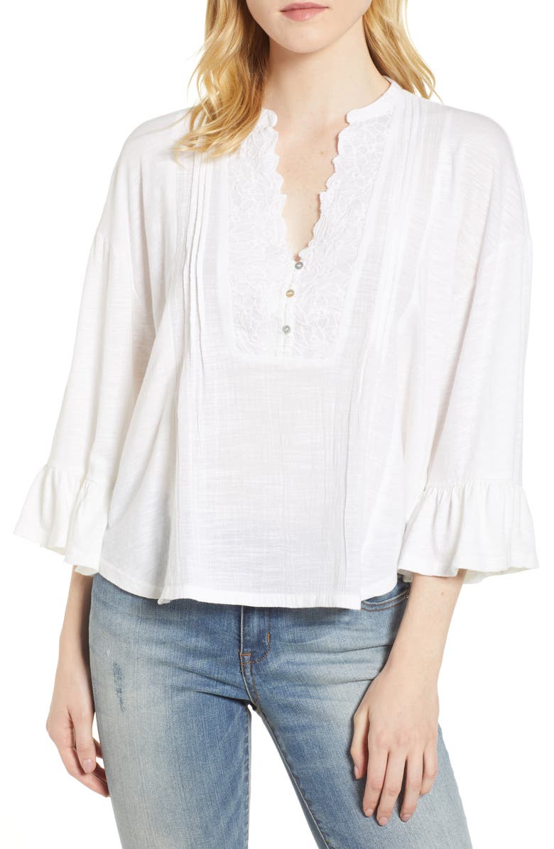 Lucky Brand Pintuck Peasant Top | Nordstrom