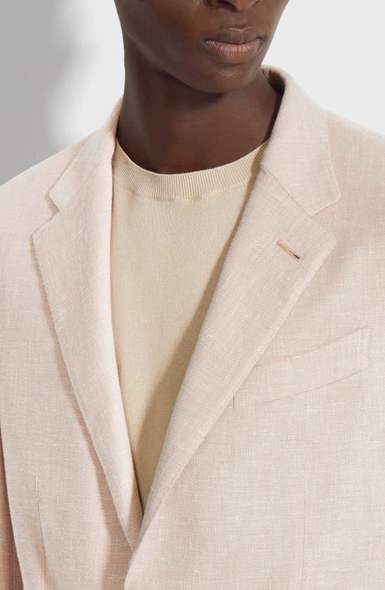 Zegna Fairway Crossover Linen Blend Sport Coat In Petra