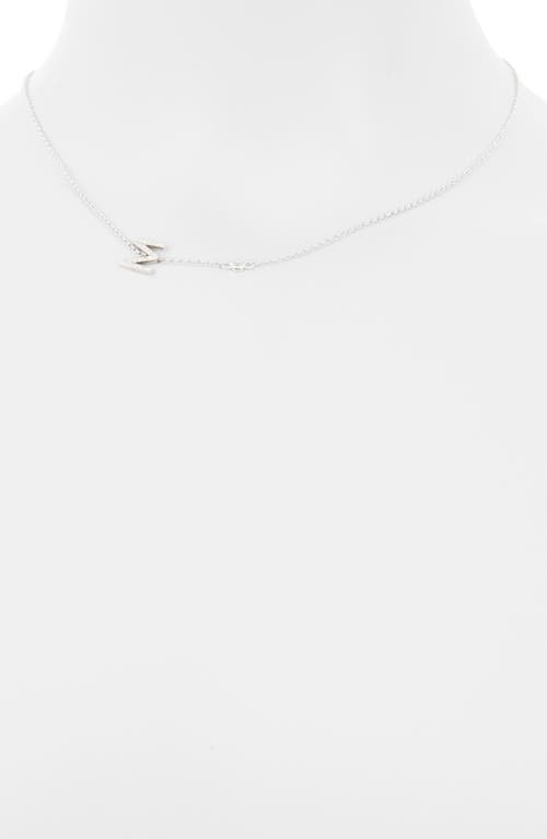 Meshmerise Bezel Diamond Initial Chain Necklace In White-m