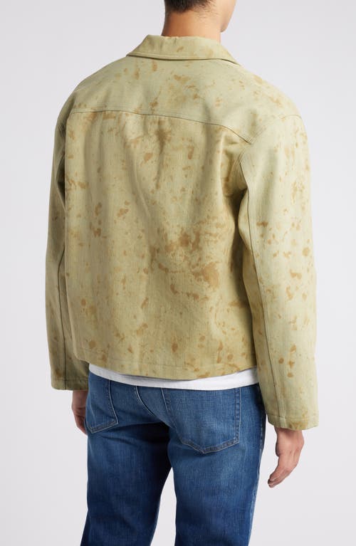 Shop Frame Paint Splatter Denim Shirt Jacket In Washed Indigo