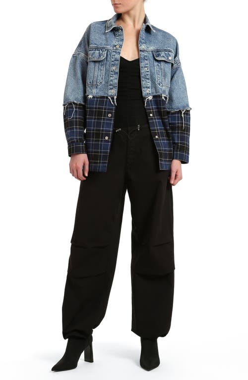 Mavi Jeans Hill Ankle Wide Leg Cargo Pants In Dark Smoke Move