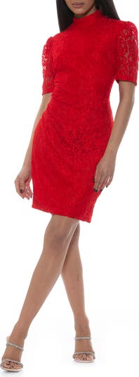 Alexia admor red floral lace sheath hotsell