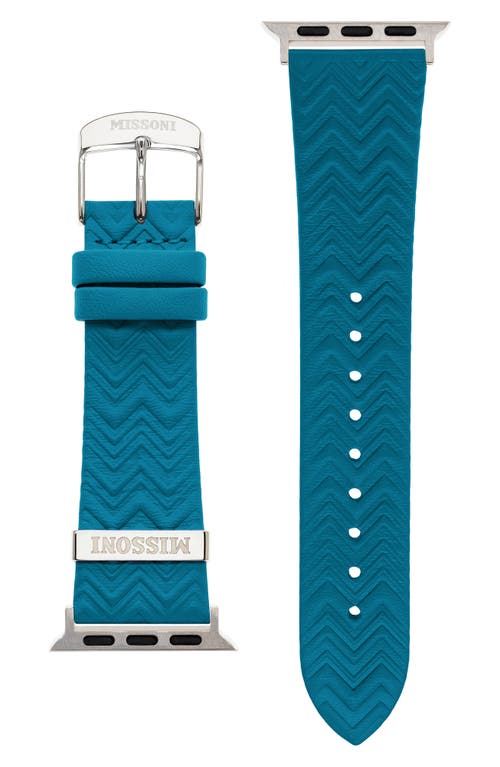 Missoni Zigzag 22mm Embossed Leather Apple Watch® Watchband in Green