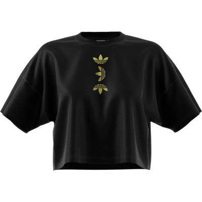 Adidas Large Logo Crop Tee, Black