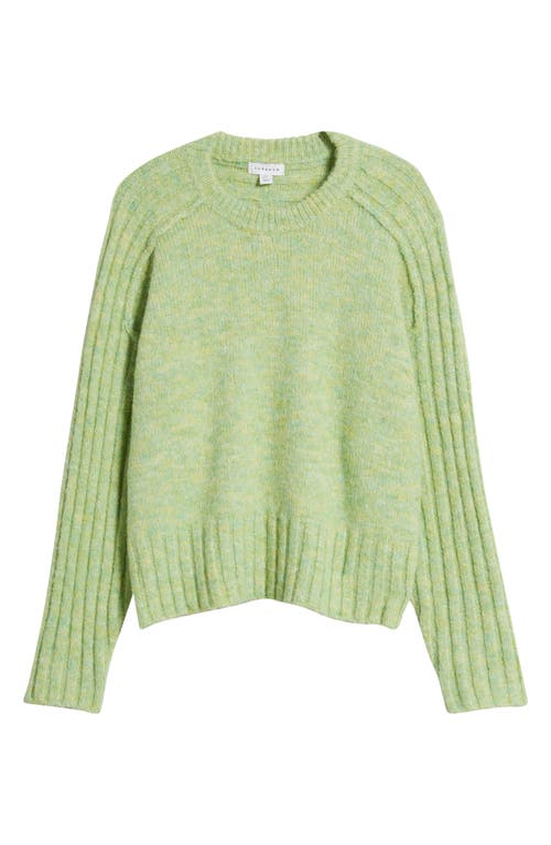 Shop Topshop Rib Sleeve Sweater In Light Green