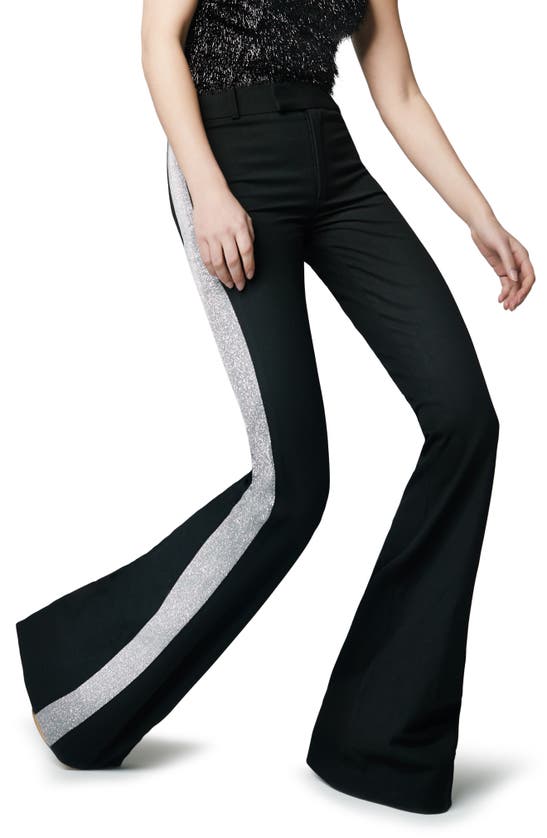 Shop Smythe Tux Stripe Bootcut Pants In Black W/ Silver