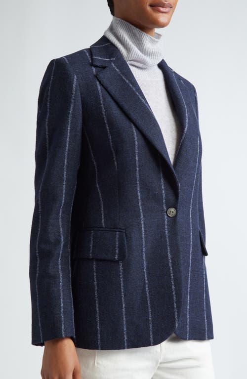 Eleventy Pinstripe Alpaca & Linen Blend Blazer In Navy