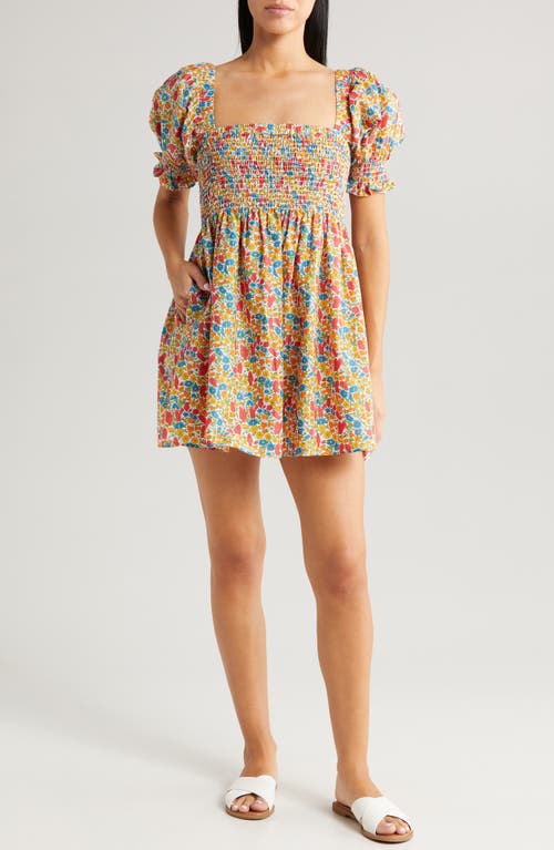 x Liberty London Marcela Floral Print Cover-Up Dress in Poppy And Daisy