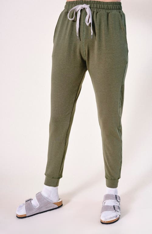 Shop Poplinen Plus Agnes Organic Cotton + Tencel Jogger Pant In Moss