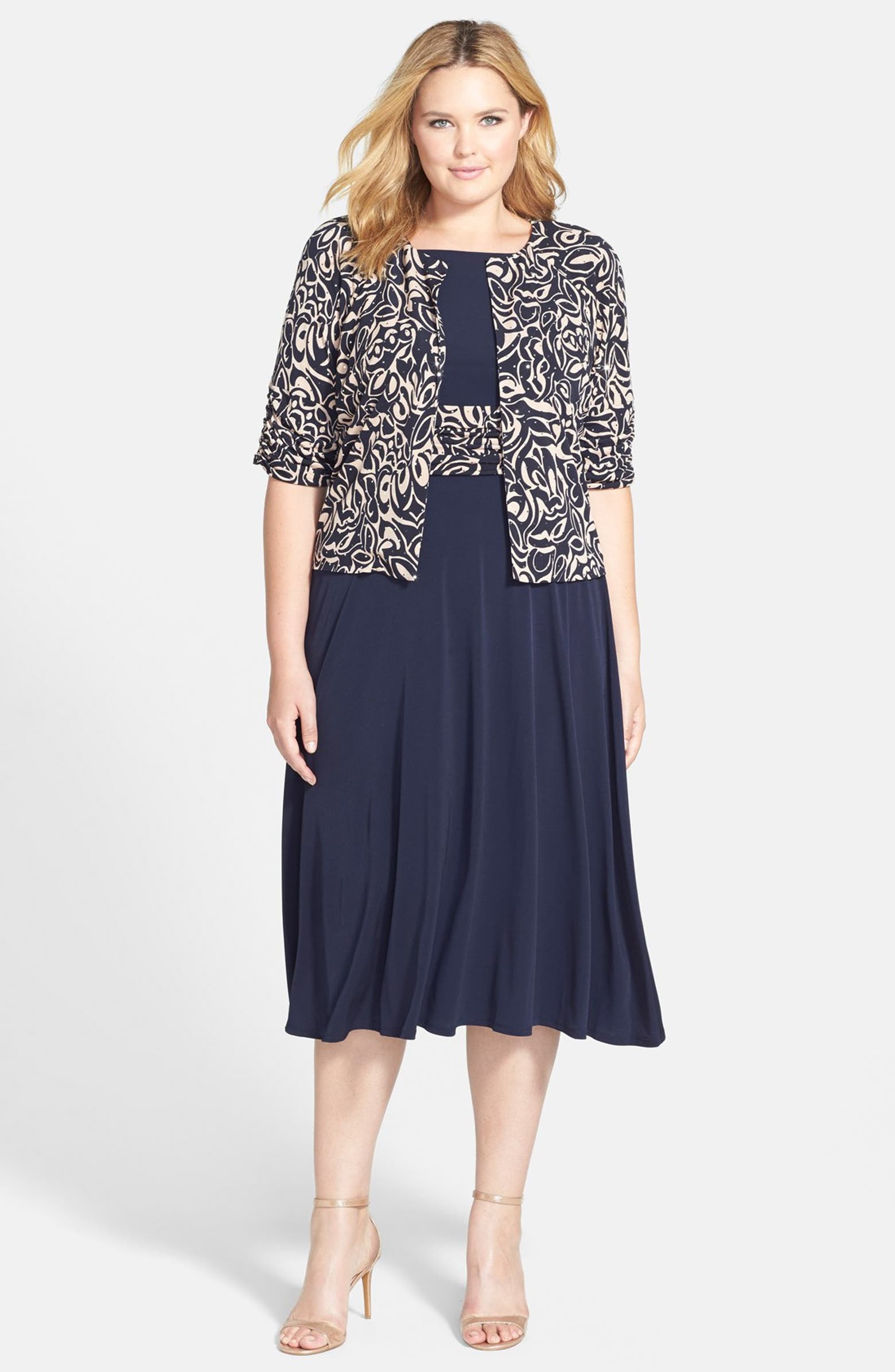 Jessica Howard Ruched Waist Dress Print Jacket Plus Size Nordstrom jessica-howard-ruched-waist-dress-print-jacket-plus-size-nordstrom