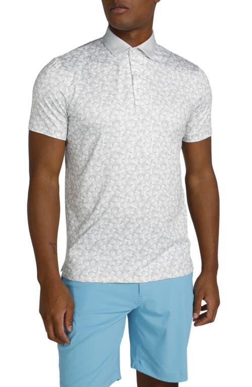 Shop Redvanly Norton Geo Print Performance Golf Polo In Glacier Gray