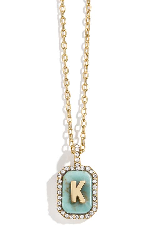 Shop Baublebar Initial Pendant Necklace In Turquoise-k