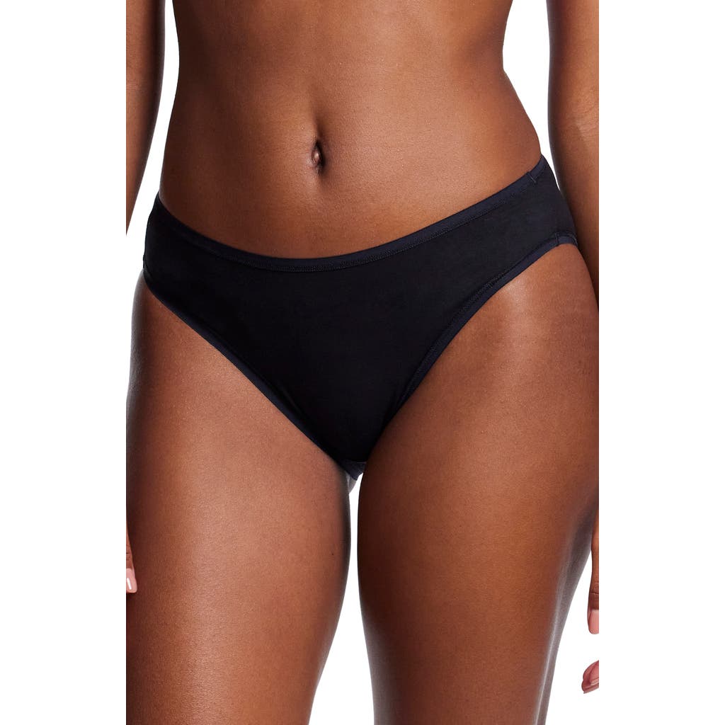 Hanky Panky Mid-rise Supima Cotton Bikini Briefs In Black