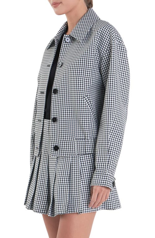 English Factory Gingham Check Jacket In Black