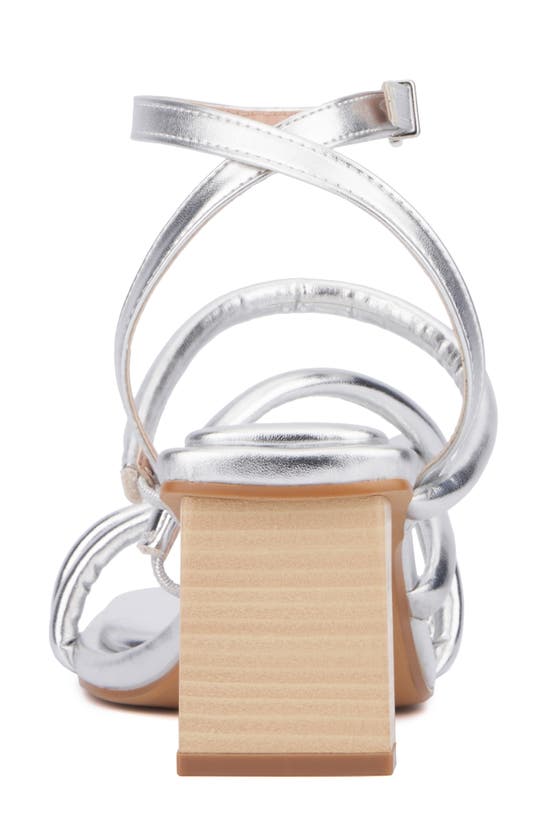 Fashion To Figure Ohara Strappy Block Heel Sandal In Silver