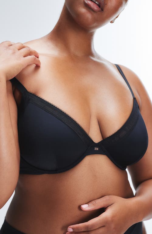 Savage X Fenty Logo Trim Underwire Bra In Black Caviar