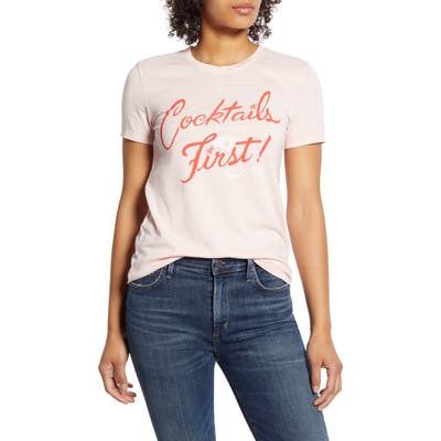 Lucky Brand Cocktails First Graphic Tee, Pink