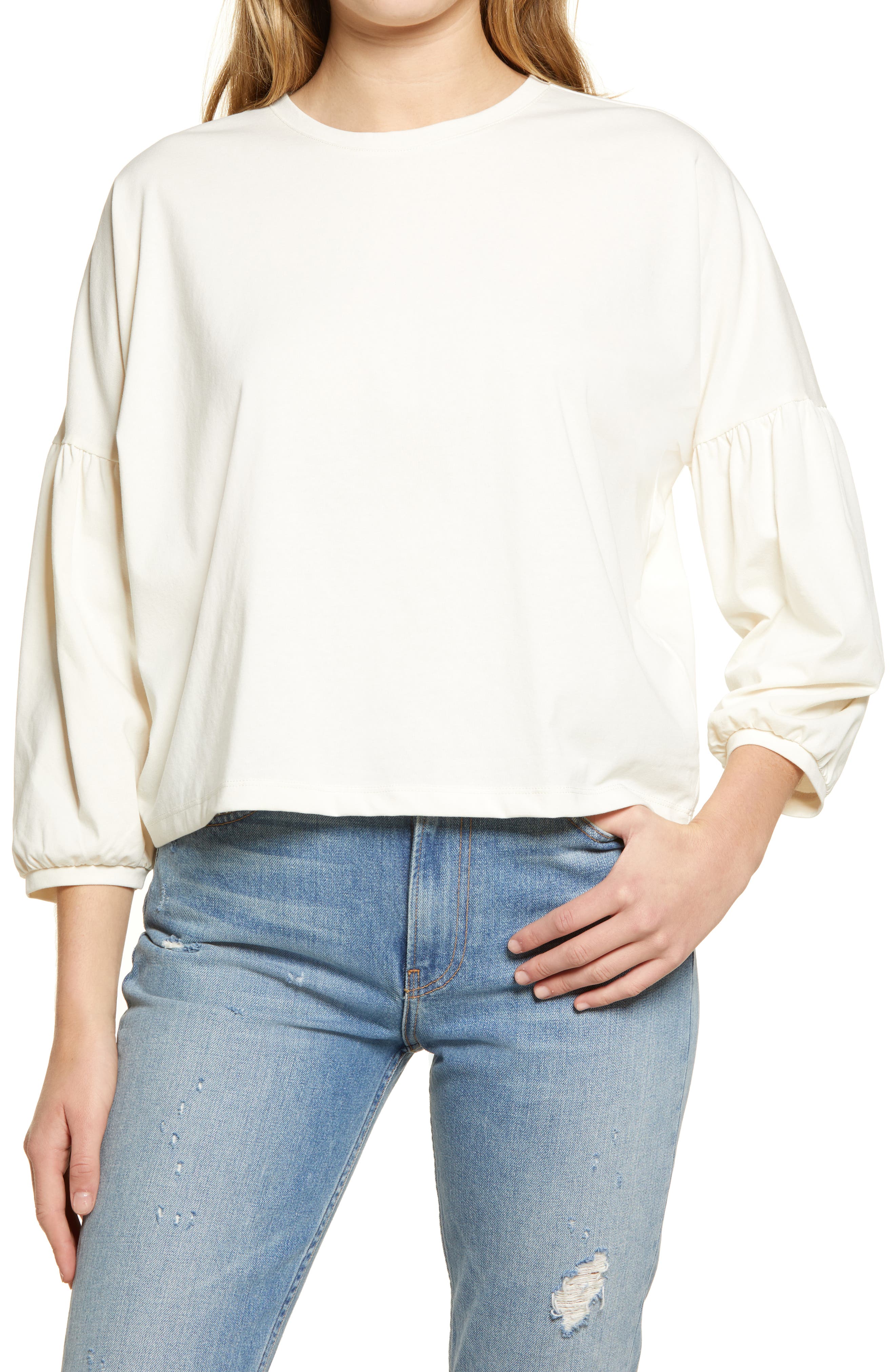 Madewell Crepe Drop Shoulder Bubble Sleeve Top Nordstrom Rack