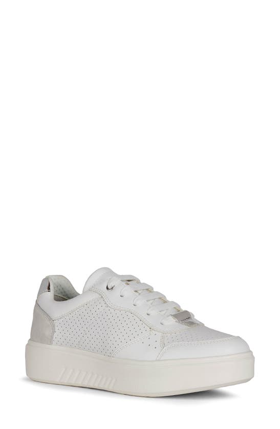 Geox Nhenbus Platform Sneaker In White