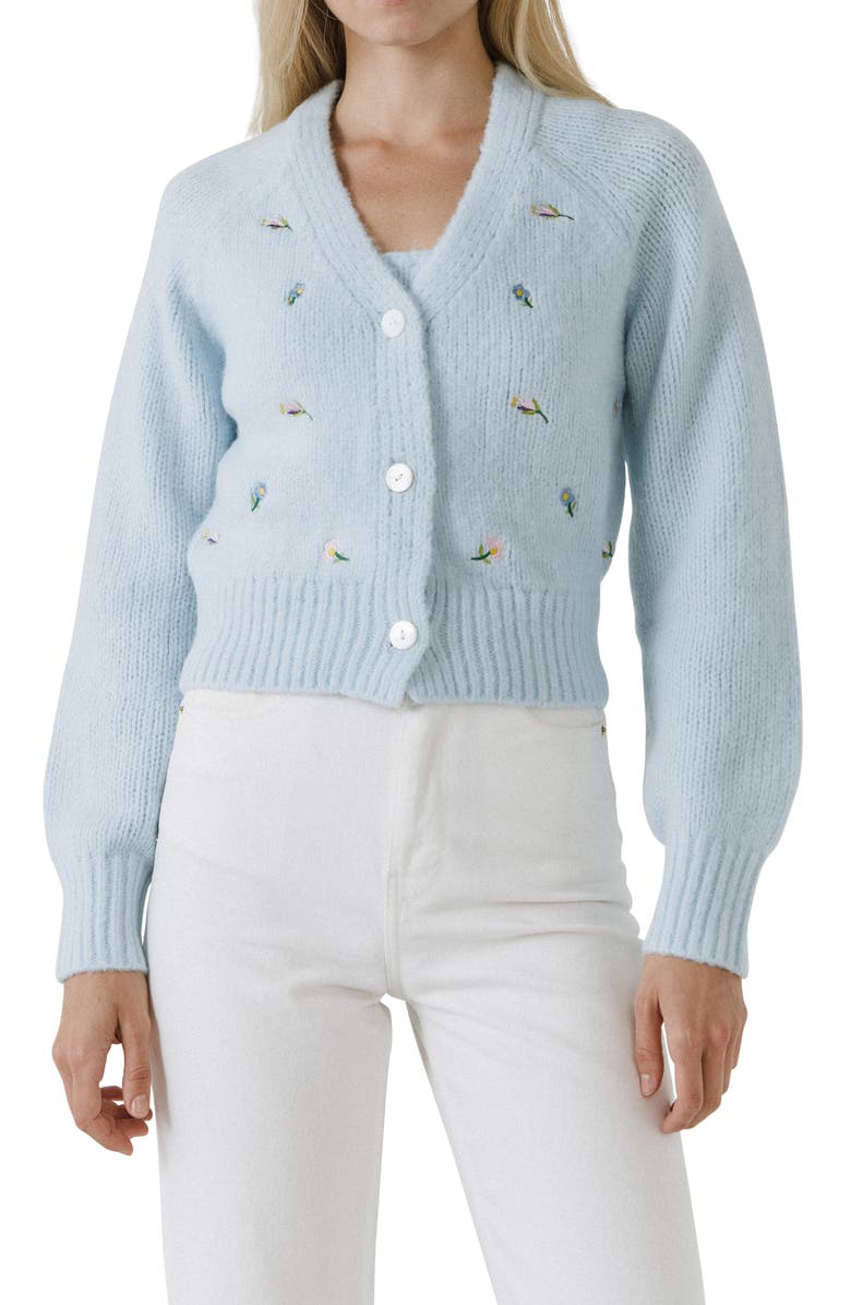 English Factory Embroidered Cardigan | Nordstrom