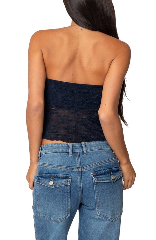 EDIKTED EDIKTED EMBROIDERED SHEER STRAPLESS TOP