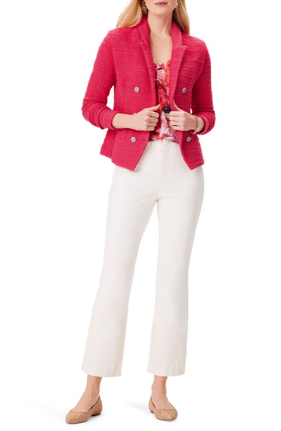 Shop Nic + Zoe Textured Knit Jacket In Bright Rose